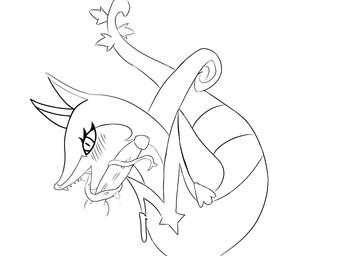 female genitals long_tongue male male/female nope oral penis sex solo tongue tongue_out tonguejob eldino1 nintendo pokemon generation_5_pokemon pokemon_(species) serperior absurd_res hi_res monochrome
