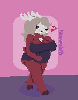 anthro big_breasts big_butt bone bone_mask breasts butt clothed clothing dress female huge_breasts huge_butt mask pregnant pregnant_female skull skull_mask solo thick_thighs wide_hips nokamiwd absurd_res hi_res