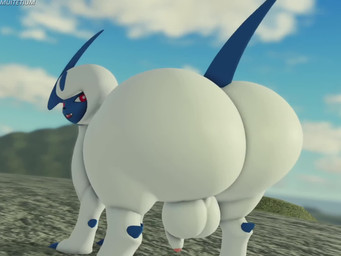 all_fours anal anal_penetration backsack balls big_balls big_butt butt disembodied_penis duo feral genitals huge_butt humanoid_genitalia humanoid_penis hyper hyper_butt looking_back male male/male penetration penile penile_penetration penis penis_in_ass solo_focus muitetium nintendo pokemon absol generation_3_pokemon pokemon_(species) 3d_(artwork) 3d_animation 4:3 animated digital_media_(artwork) high_framerate no_sound short_playtime video