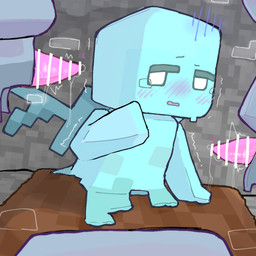 blue_body blush blush_lines bodily_fluids censor_bar censored_genitalia censored_penis empty_eyes front_view genital_fluids genitals group half-closed_eyes leaking_precum legless male male_humanoid monotone_body mostly_offscreen_character mostly_offscreen_humanoid mostly_offscreen_male narrowed_eyes penis pink_penis precum shaking solo_focus tears throbbing throbbing_penis tremble_lines trembling trio purupuwa microsoft minecraft mojang xbox_game_studios allay humanoid spirit vex_(minecraft) 1:1 2026 cel_shading censored digital_drawing_(artwork) digital_media_(artwork) hi_res shaded