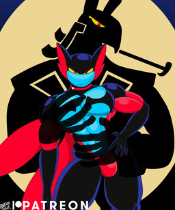 abs anthro athletic athletic_anthro athletic_male big_muscles big_pecs black_hair blue_body bulge clothing cocked_hip duo eyebrows grin hair hand_on_hip hug hugging_another hugging_from_behind larger_male looking_at_viewer male male/male muscular muscular_humanoid muscular_male pecs red_eyes sharp_teeth size_difference smaller_male smile smiling_at_viewer smug solo spandex teeth thick_eyebrows tight_clothing yellow_sclera pizzaozzy kings_of_hell lutin_lucifer seth_(kings_of_hell) avian bird demon humanoid shadow_creature hi_res