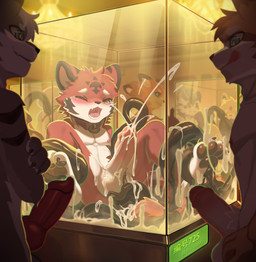 4_toes anal anal_penetration animal_genitalia animal_penis anthro balls black_pawpads blush bodily_fluids canine_genitalia canine_penis collar container crossed_arms cum cum_on_balls cum_on_glass cum_on_tentacle cum_while_urethral_penetration dripping drooling ejaculation erection feet for_sale foreskin genital_fluids genitals group hands_on_hips humanoid_genitalia humanoid_penis in_container kemono knot licking licking_lips male messy mismatched_genitalia mismatched_humanoid_penis mismatched_penis one_eye_closed one_eye_half-closed open_mouth partially_retracted_foreskin pawpads paws penetration penis precum precum_drip reclining red_body retracted_foreskin saliva shota slave slim spread_legs spreading standing tears teeth tentacle_around_leg tentacle_in_ass tentacle_in_urethra tentacle_penetration tentacles text toes tongue tongue_out trio urethral urethral_penetration yellow_eyes young xiaoyaozhi felid mammal pantherine tiger absurd_res chinese_text hi_res