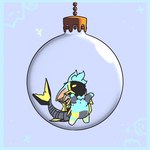 baubles chest_tuft chibi feral machine multi_eye tail tuft obsidiaw festive_winter protogen 1:1 animated low_res short_playtime