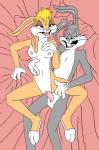 anthro bed biohazard_(artist) blonde_hair blue_eyes bodily_fluids breasts bugs_bunny canon_couple clothing drooling duo erection female female_penetrated from_behind_position fur furniture genitals gloves grey_body grey_fur hair half-closed_eyes handwear hindpaw intraspecies lagomorph leporid lola_bunny looney_tunes lying male male/female male_penetrating male_penetrating_female mammal narrowed_eyes navel nipples nude on_back open_mouth orange_body orange_fur paws penetration penile penile_penetration penis penis_in_pussy pillow rabbit saliva sex teeth tongue vaginal vaginal_penetration warner_brothers whiskers white_body white_fur yellow_body yellow_fur