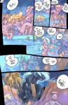 breasts comic dialogue digital_media_(artwork) english_text equid female feral group hi_res human legend_of_the_werehorse male mamabliss mammal nipples oblivious surprise swimming_pool text water