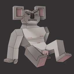 abstract_art anthro cubism eyebrows feet flaccid genitals low_poly male muscular muscular_male pecs penis polygonal_body short_male short_penis simple_background small_feet small_penis solo thick_eyebrows ravuer koala mammal marsupial vombatiform 1:1 hi_res