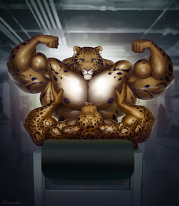 anthro anthro_on_anthro bench biceps big_muscles big_pecs black_body black_fur body_worship brown_body brown_fur chest_lick countershading duo ear_piercing eyes_closed flexing fur glistening glistening_body glistening_fur hand_on_pecs huge_muscles inside licking looking_at_viewer lying male male/male markings muscle_worship muscular muscular_anthro muscular_arms muscular_male nipples on_back pecs piercing reclining spots spotted_body spotted_fur straddling tan_body tan_fur tongue tongue_out vein veiny_muscles whiskers yellow_sclera purrcules_(artist) benji_(mainlion) coach_(purrcules) clouded_leopard felid jaguar mammal pantherine 2021 digital_media_(artwork) hi_res