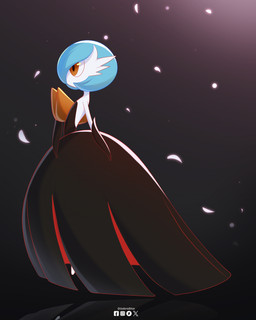 black_clothing black_dress blue_hair clothing dress elegant_dress female hair petals side_view solo duderedblue redbluedude nintendo pokemon generation_6_pokemon humanoid mega_evolution mega_gardevoir pokemon_(species) shiny_pokemon hi_res
