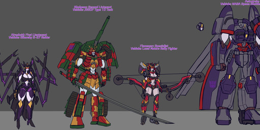 aircraft bow_(weapon) decepticon female group holding_bow_(weapon) holding_cannon holding_melee_weapon holding_object holding_ranged_weapon holding_sword holding_weapon machine male melee_weapon multicolored_body not_furry ranged_weapon red_eyes standing sword vehicle weapon wings godofcreating hasbro takara_tomy transformers airachnid astrotrain bludgeon_(transformers) flamewar_(transformers) lugnut aircraft_humanoid alien alien_humanoid cybertronian humanoid living_aircraft living_machine living_vehicle robot robot_humanoid absurd_res hi_res