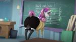 brisketwear classroom clothed clothed_feral clothing detailed_background dock_(anatomy) female feral hindwear horn outline school smile solo tail text conditional_dnp mercurial64 friendship_is_magic hasbro my_little_pony mythology sweetie_belle_(mlp) equid equine mammal mythological_creature mythological_equine unicorn absurd_res digital_media_(artwork) digital_painting_(artwork) english_text hi_res