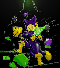 anthro big_breasts breasts camel_toe clothing cosplay exercise female fur gloves hair handwear navel_outline nipple_outline purple_clothing purple_eyes thick_thighs tight_clothing white_body white_fur white_hair wide_hips yellow_clothing yellow_gloves yellow_handwear mi_lan dome_keeper milan_(mi_lan) felid feline mammal absurd_res hi_res