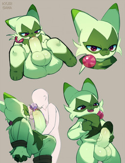 ambiguous_gender anthro autofellatio balls big_balls big_penis biped bound erection expansion eyes_closed faceless_ambiguous faceless_character genital_expansion genitals green_body growth hyper_potion liquid looking_at_viewer male masturbation oral oral_masturbation penile penile_masturbation penis penis_expansion red_eyes simple_background solo vein veiny_penis kyurisawa nintendo pokemon floragato generation_9_pokemon human mammal pokemon_(species) 2023 hi_res