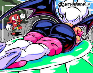 anthro big_breasts big_butt breasts butt butt_focus clothing female male tight_clothing th3gadfly sega sonic_the_hedgehog_(series) knuckles_the_echidna rouge_the_bat bat echidna mammal monotreme hi_res