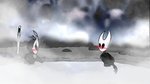 anthro bathing blush detailed_background duo female hot_spring male outside water wet novaarts hollow_knight team_cherry hornet_(hollow_knight) posha_(novaarts) arthropod hybrid insect 16:9 digital_drawing_(artwork) digital_media_(artwork) hi_res widescreen