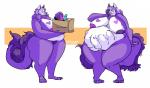 anthro belly big_belly breasts curvy_figure dildo female hair hyper mature_anthro mature_female mismatched_nipples nipples overweight overweight_anthro overweight_female pink_nipples purple_nipples sex_toy solo voluptuous wide_hips sweatpants_(artist) momma_jerbear canid canine canis domestic_dog husky mammal nordic_sled_dog spitz absurd_res hi_res