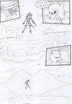 anthro black_and_white border clicking cloud comic duncan_(kitfox_crimson) english_text evil_grin explosion field flashback flying flying_machine fur gun hair kangaroo kitfox-crimson machine macropod male mammal marsupial mecha monochrome mountain onomatopoeia open_mouth outside_border profanity ranged_weapon sketch sky skyscape smile solo sound_effects speech_bubble stolen_generation text weapon