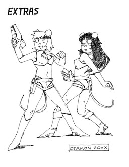 accessory anthro blush body_hair boots bottomwear breasts cleavage clothed clothing cosplay duo eyewear female footwear furgonomics glasses gun hair headband high_heels holding_object holding_weapon holster leg_hair long_hair open_mouth ranged_weapon round_ears round_nose shoes shorts skimpy tail text weapon wearing_glasses gaydottiff ash_(gaydottiff) juliet_(gaydottiff) mammal mouse murid murine rodent 2024 comic english_text hi_res monochrome trans_(lore) trans_woman_(lore)