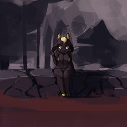 anthro big_breasts bikini biped black_body black_fur blonde_hair breasts clothed clothing cloven_hooves embarrassed evening female freckles fur hair hooves horizontal_pupils horn legs_together outside pupils side-tie_bikini side-tie_clothing side-tie_swimwear sitting smile solo string_bikini swimwear two-piece_swimsuit yellow_eyes erijt animal_crossing nintendo nan_(animal_crossing) bovid caprine goat mammal 1:1 2015 hi_res