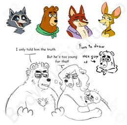 aged_down annoyed anthro blue_eyes bodily_fluids brown_body brown_fur clothing dialogue eyewear fur glasses green_kerchief green_neckerchief grey_body grey_fur group hair hug jewelry kerchief male neckerchief necklace neckwear purple_clothing purple_topwear purple_vest red_body red_fur shirt simple_background t-shirt tears text topwear vest wearing_glasses white_background browniepistacho mating_season_(series) ellen_(mating_season) fawn_(mating_season) josh_(mating_season) penelope_(mating_season) ray_(mating_season) robert_(mating_season) bear brown_bear canid canine deer fox grizzly_bear mammal procyonid raccoon red_fox true_fox ursine 2026 digital_drawing_(artwork) digital_media_(artwork) english_text partially_colored spanish_description watermark father_(lore) father_and_child_(lore) father_and_son_(lore) mother_(lore) mother_and_child_(lore) mother_and_son_(lore) parent_(lore) parent_and_child_(lore) parent_and_son_(lore) son_(lore)