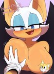 anthro big_breasts blush bodily_fluids breast_grab breasts clothing duo female gloves guided_breast_grab hand_on_breast handwear male male/female sweat lawgx sega sonic_the_hedgehog_(series) miles_prower rouge_the_bat bat canid canine fox mammal absurd_res censored hi_res