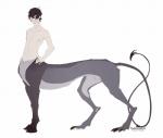 animal_genitalia fur genitals hooves looking_at_viewer male navel nipples nude sheath solo split_form teaksamin chimera humanoid_taur taur digital_media_(artwork) hi_res