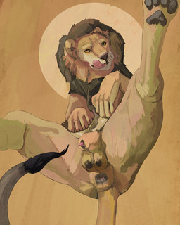 animal_genitalia anus balls black_sheath_slit brown_hair butt feral fur genitals hair licking licking_lips lipsticking male mane penis penis_tip presenting presenting_hindquarters realistic_feral sheath sheath_slit solo tail tail_tuft tan_body tan_fur tongue tongue_out tuft cosmiclife felid lion mammal pantherine 4:5 hi_res