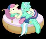 duo eyes_closed female feral horn sleeping slackerburst friendship_is_magic hasbro my_little_pony mythology bonbon_(mlp) lyra_heartstrings_(mlp) earth_pony equid equine horse mammal mythological_creature mythological_equine pony unicorn 2014 absurd_res alpha_channel hi_res