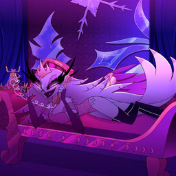 anthro breasts clothing crown electronics eyelashes female fur hair headgear holding_object holding_phone leotard long_eyelashes long_hair lying on_side phone pink_eyes smile solo white_body white_face white_fur white_hair batsynanana hellaverse helluva_boss stella_(helluva_boss) anatid anseriform anserine avian avian_demon bird demon swan 1:1 hi_res