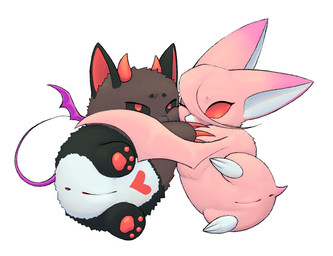 2_horns 3_toes anus bangs bat_wings big_ears black_body black_fur black_sclera butt butt_heart canon_couple circle_eyebrows claws countershade_butt countershade_crotch countershade_fur countershade_genitalia countershade_torso countershade_vulva countershading crossgender duo eyebrows facial_markings feet female female/female feral feral_on_feral fluffy fur genitals hair hair_between_eyes handpaw head_markings hindpaw horn hug leg_markings long_ears long_tail looking_at_viewer lying markings membrane_(anatomy) membranous_wings mtf_crossgender muzzle_(marking) on_side pawpads paws pink_body pink_fur pink_hair pink_vulva pointy_ears presenting presenting_anus presenting_hindquarters presenting_vulva prick_ears purple_body purple_skin purple_tail purple_wings rear_view red_eyes red_pawpads short_tail simple_background snout snout_markings socks_(marking) tail take_your_pick thin_tail toes toony vulva white_background white_body white_countershading white_fur winged_arms wings dreamscreep nu:_carnival aster_(nu:_carnival) morvay_(nu:_carnival) bat demon leaf-nosed_bat mammal microbat vampire vampire_bat yangochiropteran digital_media_(artwork) hi_res procreate_(artwork) shaded