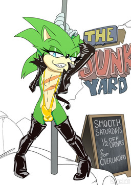anthro bikini boots clothing femboy footwear high_heeled_boots high_heels jacket leather leather_boots leather_clothing leather_footwear leather_jacket leather_topwear male one-piece_swimsuit pole scar sharp_teeth shoes sling_bikini solo stripper stripper_pole swimwear teeth topwear two-piece_swimsuit kandlin archie_comics sega sonic_the_hedgehog_(archie) sonic_the_hedgehog_(comics) sonic_the_hedgehog_(series) scourge_the_hedgehog eulipotyphlan hedgehog mammal absurd_res hi_res