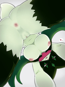 anthro anus bedroom_eyes big_breasts breasts facial_markings female fur genitals green_body green_fur head_markings humanoid_genitalia humanoid_vulva looking_at_viewer low-angle_view markings narrowed_eyes nipples pink_eyes seductive solo spread_legs spreading vulva worm's-eye_view yonaga nintendo pokemon generation_9_pokemon meowscarada pokemon_(species) 2025 3:4 censored hi_res