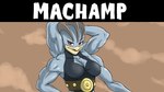 16:9 4_arms breasts clothed clothing ergomancy female generation_1_pokemon grey_body grey_skin hi_res looking_at_viewer machamp medium_breasts multi_arm multi_limb muscular muscular_female nintendo pokemon pokemon_(species) red_eyes solo widescreen wrestling_belt