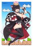 animal_ears big_breasts black_eyes black_hair boots bracelet breasts chain chain_leash chained clothing collar crown female footwear hair headgear high_heeled_boots high_heels humanoidized jewelry leash legwear sharp_teeth shoes solo spiked_bracelet spiked_collar spikes super_crown teeth thigh_boots thigh_highs virus.g bowsette_meme mario_bros nintendo chompette animal_humanoid cat_humanoid chain_chomp felid felid_humanoid feline feline_humanoid humanoid mammal mammal_humanoid colored meme