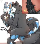 absorption_vore anal anal_penetration animal_genitalia animal_penis anthro anthro_on_anthro anthro_penetrated anthro_penetrating anthro_penetrating_anthro biped black_goo black_penis blue_body blue_fur bodily_fluids bodyguard_position cum cutaway duo erection from_behind_position fur genital_fluids genitals knot looking_pleasured male male/male male_penetrated male_penetrating male_penetrating_male mask messy nude open_mouth orgasm penetration penis penis_grab reach_around sex simple_background standing standing_sex stripes tail tar transformation unusual_bodily_fluids unusual_cum unusual_genital_fluids vore minhpupu changed_(video_game) puro_(changed) tuqiri canid canine canis crux goo_creature mammal wolf 2018 digital_media_(artwork)