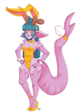 antlers arm_spikes bangs black_nails blue_hair blue_pupils bow_tie bunny_costume clothed clothing colored_nails costume cuff_links facial_spikes fake_ears fake_rabbit_ears fake_rabbit_tail fake_tail female footwear hair hands_on_hips high_heels holidays horn humanoid_pointy_ears leotard lingerie long_hair nails navel_outline open_mouth open_smile pink_body pink_scales pointy_ears pupils scales sharp_teeth shoes shoulder_spikes simple_background smile solo spikes spikes_(anatomy) standing tail teddy_(clothing) teeth white_background yellow_sclera nerdbayne easter mythology adara_(nerdbayne) animal_humanoid dragon dragon_humanoid humanoid mythological_creature mythological_scalie scalie 2025 absurd_res hi_res signature