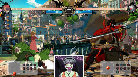 anthro camera electronics eyelashes female freckled_face freckles front_view gaming green_body green_hair green_scales grey_eyes hair headphones microphone open_mouth open_smile playing_video_game scales short_hair smile solo text webcam yellow_sclera jauntyweb arc_system_works cavemanon_studios guilty_gear i_wani_hug_that_gator giovanna_(guilty_gear) nagoriyuki_(guilty_gear) olivia_halford rei_(guilty_gear) baryonyx dinosaur prehistoric_species reptile saurischian scalie spinosaurid theropod 16:9 2024 digital_drawing_(artwork) digital_media_(artwork) english_text hi_res widescreen
