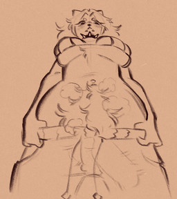:< anthro balls big_pubes bottomwear bottomwear_down breasts bulge chin_piercing clothed clothing collar detailed_bulge genital_outline genitals gynomorph intersex looking_at_viewer low-angle_view musk musky_crotch navel navel_piercing pants pants_down partially_clothed penis_outline piercing pubes solo spiked_collar spikes sweatpants under_boob worm's-eye_view baranarts canid canine canis domestic_dog mammal 2025 guide_lines sketch trans_(lore) trans_woman_(lore)