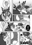 2017 5_fingers ?! angry anthro anthro_on_anthro backwards_baseball_cap backwards_hat baseball_cap beard blush bodily_fluids canid canine canis chacal_(character) cheek_tuft clothed clothing clothing_pull comic dialogue digital_media_(artwork) disgust drunk duo ear_piercing english_text exclamation_point eye_contact eyebrows face_grab facial_hair facial_tuft fingers forced french_kissing front_view fully_clothed gabshiba goatee greyscale hair_through_hat half-closed_eyes hat headgear headwear interspecies jackal kiss_on_lips kissing looking_at_another male male/male mammal monochrome mustache narrowed_eyes nipple_fetish nipple_play nipple_suck nipples piercing pink_tongue profanity saliva saliva_string shirt shirt_grab shirt_pull side_view sound_effects speech_bubble standing substance_intoxication sucking suid suina surprise_kiss sus_(pig) text thought_bubble tongue tongue_out topwear topwear_pull tuft tusks wild_boar