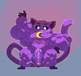 3_toes abs anthro balls biceps big_balls big_muscles big_pecs big_penis black_eyebrows black_nose black_sclera blue_background cheek_tuft claws confident confident_male darkened_inner_ear deltoids eyebrows facial_tuft feet fingers fluffy fluffy_tail foreskin front_view fur genitals glans glistening glistening_genitalia glistening_penis gloves_(marking) grin hand_on_hip head_tuft huge_muscles humanoid_genitalia humanoid_penis hyper hyper_muscles inner_ear_fluff latissimus_dorsi leg_markings light long_tail looking_down male markings moon_necklace muscular muscular_arms muscular_legs no_pupils outer_highlight outline partially_retracted_foreskin pecs penis pink_background pointillism purple_body purple_fur purple_glans quads raised_arm shadow short short_male simple_background small_but_hung small_nose smile socks_(marking) solo spread_fingers standing tail teeth text thick_penis thin_tail toes triceps tuft unsigned vein veiny_penis white_eyes white_outline crimsonrabbit mob_entertainment poppy_playtime smiling_critters catnap_(poppy_playtime) domestic_cat felid feline felis mammal 2024 character_name digital_media_(artwork) full-length_portrait lighting portrait shaded shaded_line_art