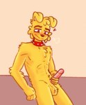 anthro balls bedroom_eyes blush collar fur genitals heart_symbol holding_penis humanoid_genitalia humanoid_penis leaning leaning_backward male narrowed_eyes nude penis seductive simple_background smile solo spiked_collar spikes yellow_body yellow_fur solarlewds zoophobia rusty_(zoophobia) bird_dog canid canine canis domestic_dog golden_retriever hunting_dog mammal retriever digital_media_(artwork) hi_res