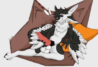 3_fingers 3_toes 4_ears after_oviposition animal_genitalia animal_penis animal_vulva anthro bedding bent_legs big_penis big_vulva biped black_body black_claws black_feathers black_finger_claws black_fur black_genitals black_hair black_sclera black_toe_claws black_vulva blanket bodily_fluids canine_genitalia canine_vulva caught_in_the_act caught_masturbating chest_tuft claws countershade_face countershade_fur countershading digitigrade dripping egg emanata erection exclamation_point exposed feathered_wings feathers feet finger_claws fingers fluffy fur genital_fluids genitals grabbing hair hand_on_penis herm holding_penis intersex intravaginal_penis knot knotted_penis knotted_tapering_penis leaking leaking_precum leaning looking_at_viewer lying maleherm masturbation monotone_genitals monotone_penis motion_lines mouth_closed multi_ear multicolored_body nervous nude nude_intersex on_back one_eye_obstructed oviposition paws penile penile_masturbation penis penis_grab pillow pink_genitals pink_penis plump_labia precum precum_drip precum_on_penis purple_eyes reclining simple_background sitting smile smiling_at_viewer solo spread_legs spreading surprised tail tapering_penis text three-quarter_view throbbing throbbing_penis toe_claws toes tuft tufted_fur vulva white_background white_body white_countershading white_feathers white_fur white_wings winged_arms wings lorkinsg fyr_(fenrir784) avali avian bird 2026 artist_name colored dated digital_drawing_(artwork) digital_media_(artwork) english_text flat_colors full-length_portrait hi_res portrait signature sketch