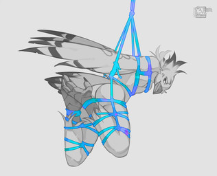 anthro beak biped butt feathers feet fingers looking_at_viewer male nude nude_anthro nude_male rear_view simple_background smile solo tail toes wings cordi avian bird 2026 digital_drawing_(artwork) digital_media_(artwork) hi_res