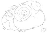 anthro belly belly_expansion big_belly big_breasts big_butt breast_expansion breasts butt butt_expansion claws clothing expansion female huge_belly huge_breasts huge_butt hyper hyper_belly hyper_breasts hyper_butt morbidly_obese morbidly_obese_female navel nipple_outline nipples non-mammal_nipples obese obese_female onomatopoeia overweight overweight_female partially_exposed_breasts simple_background solo sound_effects text thick_thighs torn_clothing wardrobe_malfunction weight_gain white_background badgerben nintendo pokemon sandpancake generation_1_pokemon pokemon_(species) sandslash absurd_res hi_res monochrome