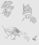 anthro balls big_penis bodily_fluids clothing cum duo erection genital_fluids genitals hat headgear headwear humanoid_genitalia humanoid_penis male male/male party_hat penis penis_in_face penis_in_mouth solo_focus julionoob100 dani_(julionoob100) cetacean dolphin mammal marine oceanic_dolphin orca toothed_whale hi_res monochrome