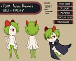 2021 adolescent biped black_text cape closed_smile clothing digital_media_(artwork) english_text featureless_feet feet fingers flavia-elric front_view generation_3_pokemon green_hair green_legs hair hair_over_eye hi_res humanoid kirlia male model_sheet mouth_closed nintendo one_eye_obstructed pokemon pokemon_(species) pupils rear_view red_eyes simple_background smile solo standing text translucent translucent_hair white_body white_sclera young