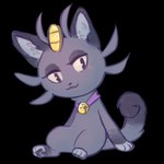 2018 alolan_form alolan_meowth bell blush blush_lines closed_smile digital_media_(artwork) eyelashes eyeshadow female flavia-elric fluffy fluffy_tail fur generation_7_pokemon grey_body grey_fur hi_res inner_ear_fluff makeup mouth_closed nintendo pawpads paws pokemon pokemon_(species) regional_form_(pokemon) sitting smile solo tail tuft white_sclera