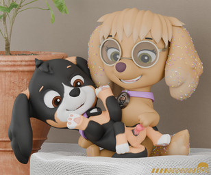 duo eyewear female female/female feral glasses penetration sex_toy sex_toy_in_vagina sex_toy_insertion vaginal vaginal_penetration young young_feral unknowndata paw_patrol lola_(furryofficiel) sugar_flake_(unknowndata) bird_dog canid canine canis cocker_spaniel domestic_dog hunting_dog mammal spaniel 3d_(artwork) digital_media_(artwork) hi_res