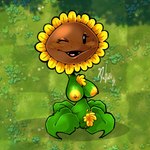 big_breasts black_eyes blush blush_lines breasts eyelashes female flower freckles genitals glistening glistening_eyes grass leaf looking_at_viewer one_eye_closed petals pink_tongue plant plump_labia pubes pussy solo sunflower tongue wink winking_at_viewer danigrex2n electronic_arts plants_vs._zombies popcap_games elemental_creature flora_fauna flower_creature sunflower_(pvz) 1:1 absurd_res hi_res