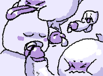 ambiguous_gender ambiguous_human balls blush bodily_fluids erection genital_fluids genitals glans grabbing_head group holding_head male male/ambiguous multicolored_penis open_mouth penis penis_on_cheek precum purple_glans purple_tongue shy squigglevision tongue white_penis 4chan_anon unknown_artist mario_bros nintendo anon boo_(mario) ghost human humanoid mammal sphere_creature spirit 2025 animated digital_media_(artwork) low_res wigglypaint_(artwork)