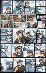 anthro barazoku blue_body blue_fur eyewear fur glasses hospital male muscular muscular_anthro muscular_male orange_body orange_fur text wearing_glasses white_body white_fur ce70351720 canid canine canis felid mammal pantherine tiger wolf 2024 absurd_res comic english_text hi_res